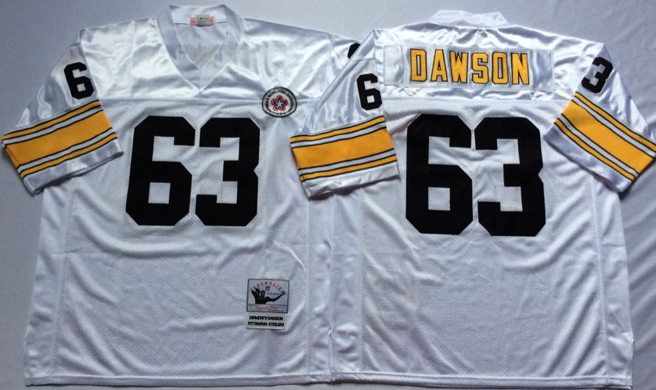 Men NFL Pittsburgh Steelers 63 Dawson white Mitchell Ness jerseys